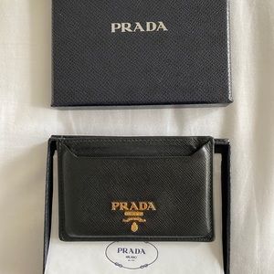 Prada Black Saffiano Leather Card Holder